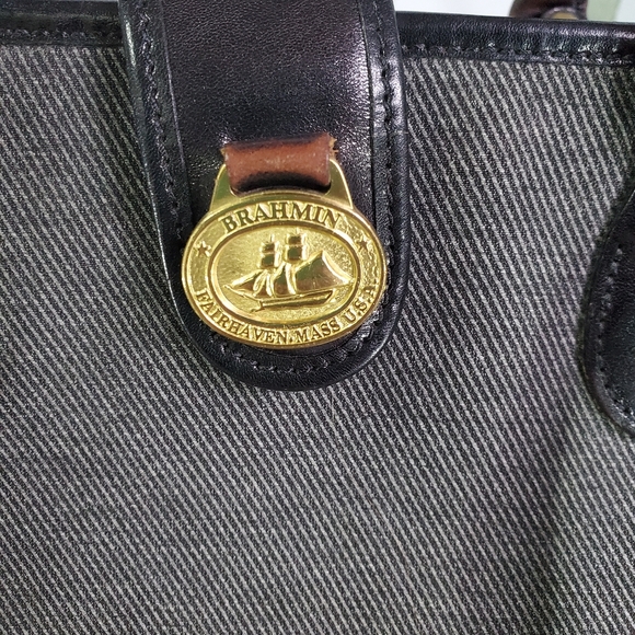 BRAHMIN | Leather Gray Wool Handbag - Picture 2 of 9